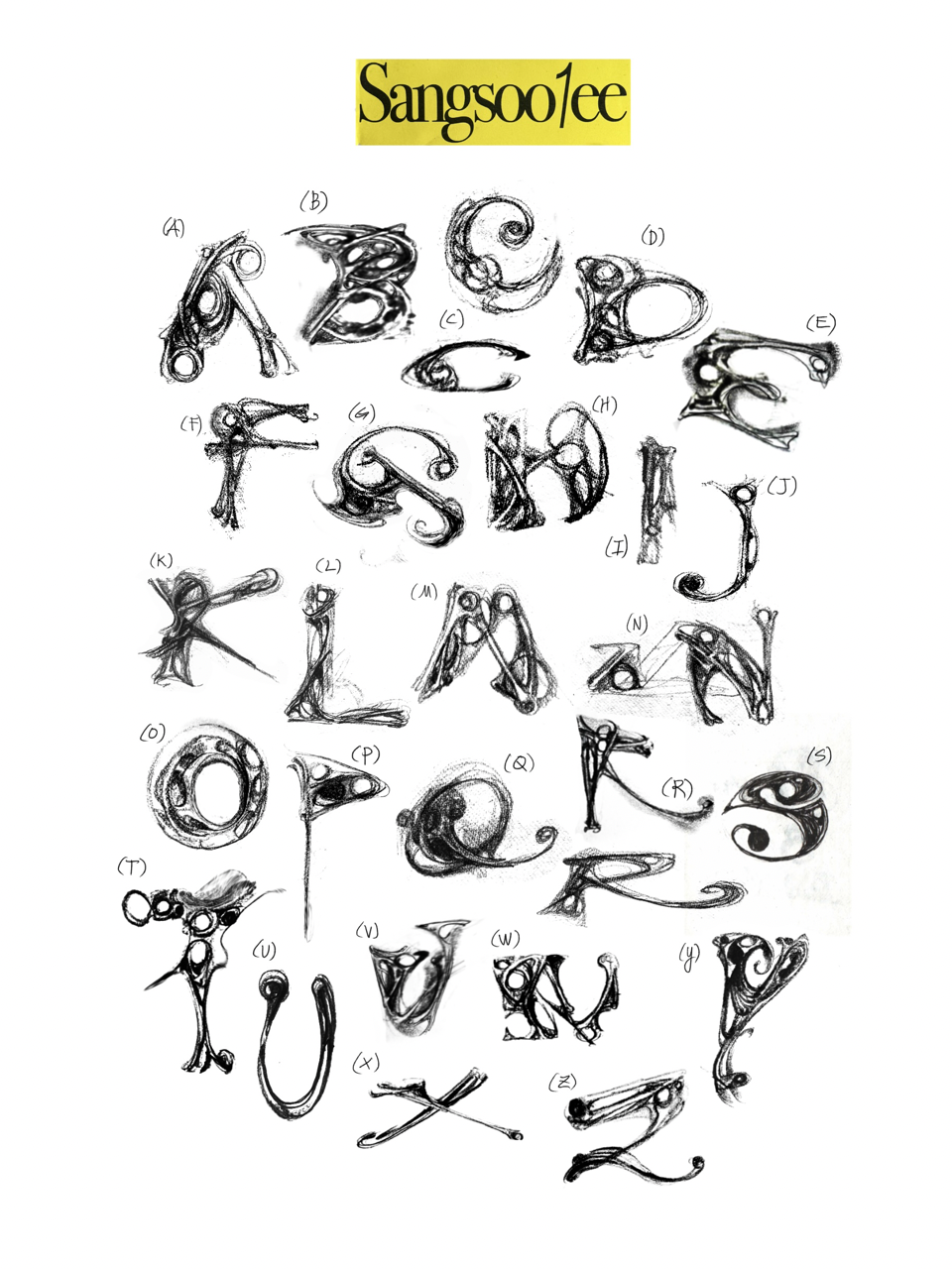 Sangsoo1ee alphabet specimen